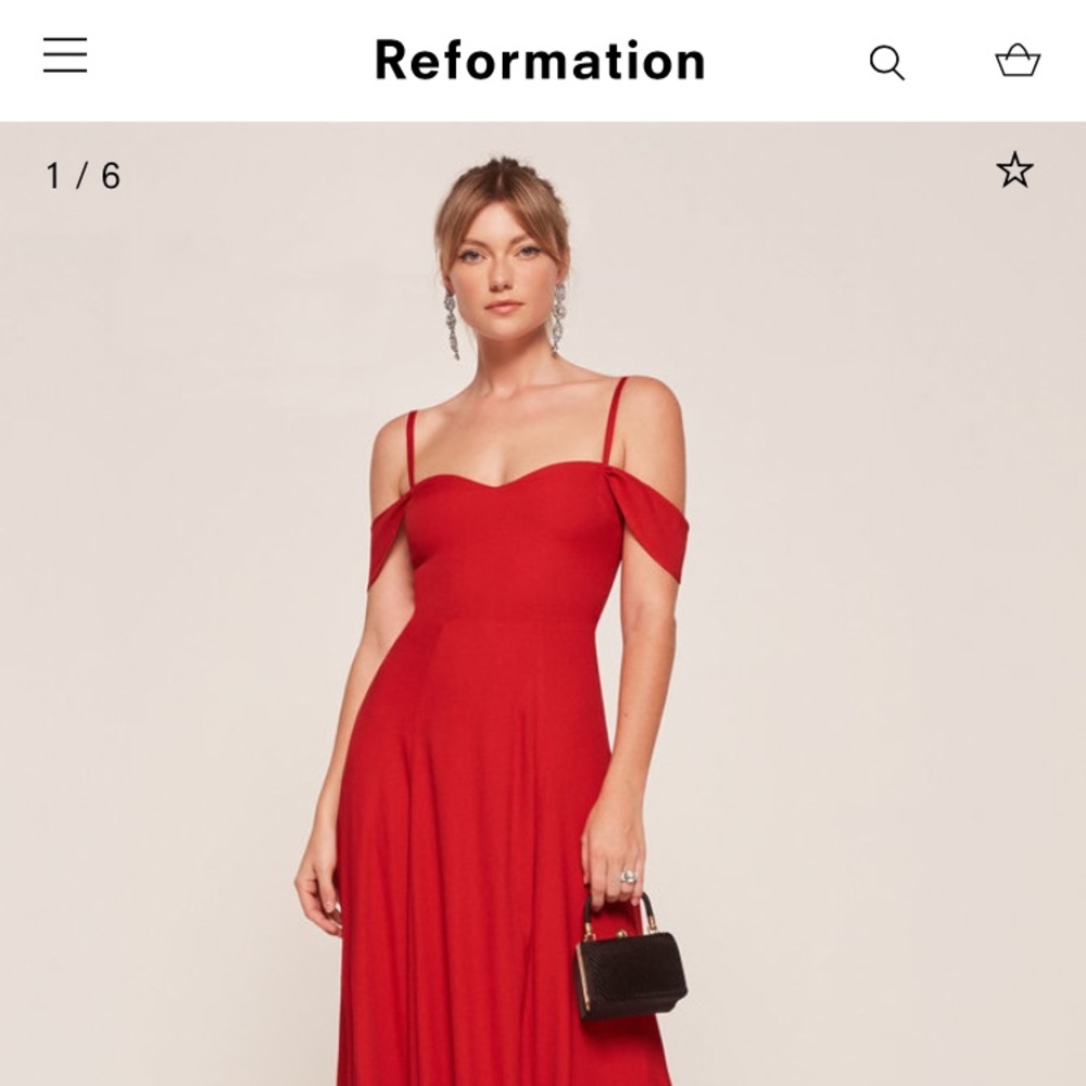 Poppy Dress by Reformation in Poinsetta, NWOT